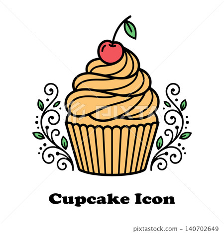 Cupcake icon design for bakery print or sweet dessert poster 140702649