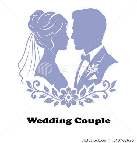 Wedding couple silhouette card design for marriage invitation print Wedding couple silhouette card design for marriage invitation print 140702650