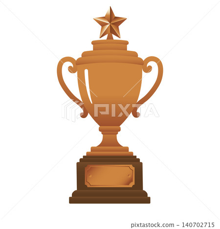 Vector illustration of a bronze trophy cup/winner's cup with a star. Vector illustration of a bronze trophy cup/winner's cup with a star. 140702715