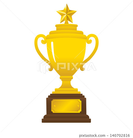 Gold trophy cup with star-studded podium vector illustration Gold trophy cup with star-studded podium vector illustration 140702816