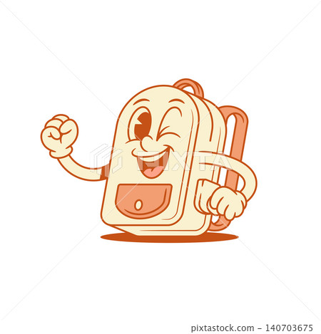 Funny schoolbag back to school cartoon character dancing isometric vector illustration Funny schoolbag back to school cartoon character dancing isometric vector illustration 140703675