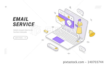 Email Service And Digital Marketing Isometric Vector Illustration Banner Template Email Service And Digital Marketing Isometric Vector Illustration Banner Template 140703744