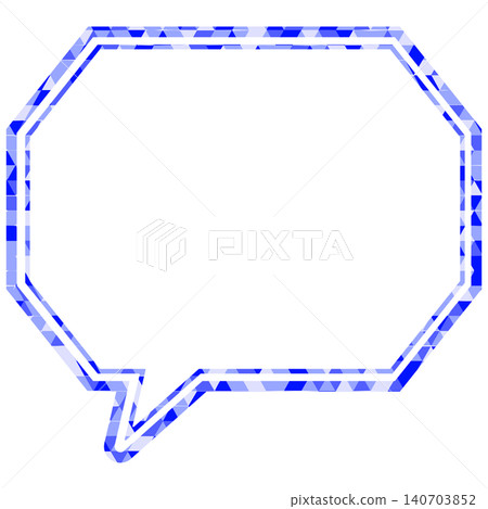 Stained glass style speech bubble, triangular pattern, octagonal shape with corners Stained glass style speech bubble, triangular pattern, octagonal shape with corners 140703852