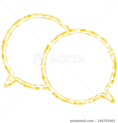 Stained glass style speech bubble, triangular pattern, overlapping conversation 140703863