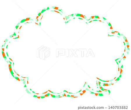 Stained glass style speech bubble, triangular pattern, rounded cloud shape Stained glass style speech bubble, triangular pattern, rounded cloud shape 140703882