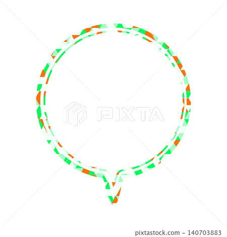 Stained glass style speech bubble, triangular pattern, round downward Stained glass style speech bubble, triangular pattern, round downward 140703883