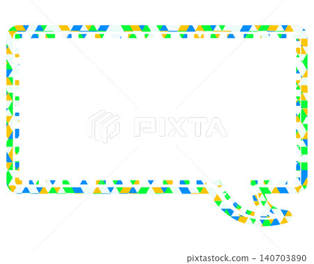 Stained glass style speech bubble, triangle pattern, square Stained glass style speech bubble, triangle pattern, square 140703890