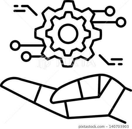 AI Powered API Integration Concept Line Icon AI Powered API Integration Concept Line Icon 140703903