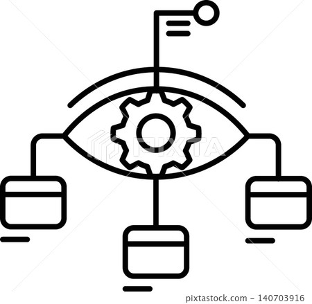 AI Data Integration Network Line Icon AI Data Integration Network Line Icon 140703916
