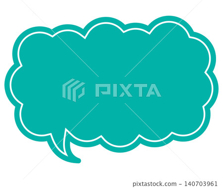 Simple color speech bubble, elongated cloud shape Simple color speech bubble, elongated cloud shape 140703961