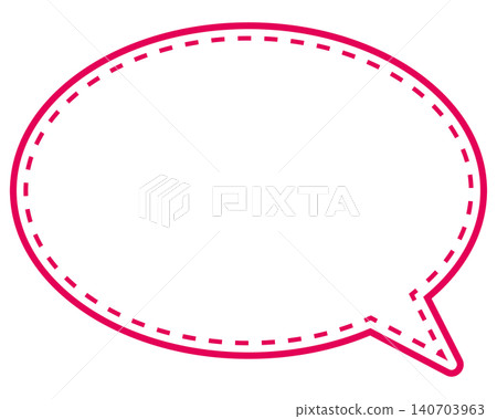 Simple colored line speech bubble, round shape Simple colored line speech bubble, round shape 140703963