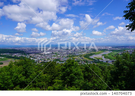 Asahikawa city seen from Arashiyama observatory 140704073
