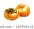 Persimmon drawn in watercolor 140704114