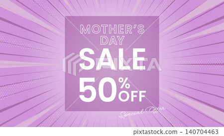 An elegant and festive Mother's Day sale featuring the words "MOTHER'S DAY SALE" against a purple radial background. An elegant and festive Mother's Day sale featuring the words "MOTHER'S DAY SALE" against a purple radial background. 140704463
