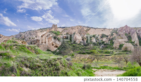 Scenic Rock Formations in Cappadocia Turkey Scenic Rock Formations in Cappadocia Turkey 140704558