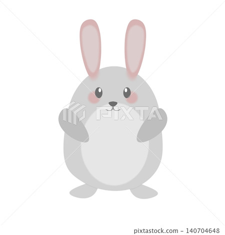 Adorable chubby bunny clipart graphic element with pink ears for kids design. Adorable chubby bunny clipart graphic element with pink ears for kids design. 140704648