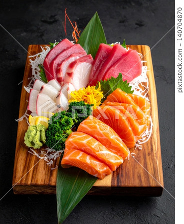 Set of Fresh seafood platter with sashimi Set of Fresh seafood platter with sashimi 140704870