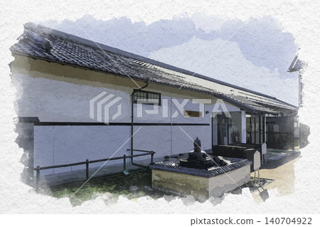 Watercolor style painting: Tamba-Sasayama Municipal Aoyama Historical Village, Tamba-Sasayama Dekansho Museum, Tamba-Sasayama City, Hyogo Prefecture 140704922