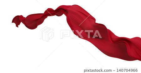 Luxury wine red pleated chiffon fabric flowing isolated on white background with copy space 3D render Luxury wine red pleated chiffon fabric flowing isolated on white background with copy space 3D render 140704966