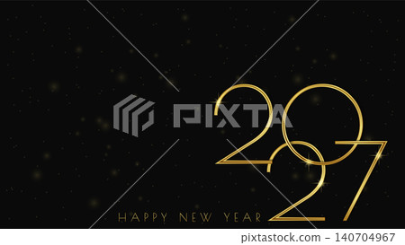 2027 happy new year gold text dark background vector illustration. 2027 happy new year gold text dark background vector illustration. 140704967