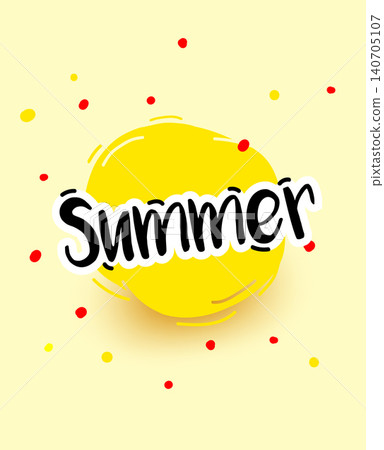 Hello summer. Banner of sale in online store. sun on a yellow background. special offer with sun sign. Hello summer. Banner of sale in online store. sun on a yellow background. special offer with sun sign. 140705107