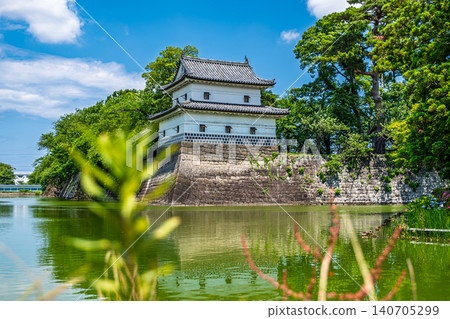 [#Shibata] The scenery of the former second bailey corner turret and moat of Shibata Castle 140705299