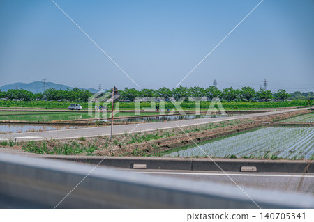 [#RuralScenery] Rice fields in early summer as seen from a car 140705341