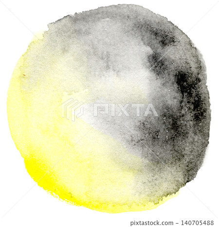 Watercolor - Circle - Yellow and Black Watercolor - Circle - Yellow and Black 140705488