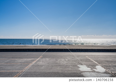 靜岡縣牧之原市靜波海灘的景色 靜岡縣牧之原市靜波海灘的景色 140706158