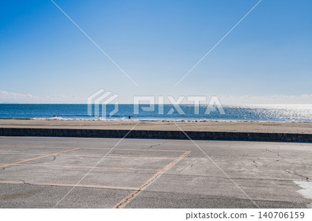 靜岡縣牧之原市靜波海灘的景色 靜岡縣牧之原市靜波海灘的景色 140706159