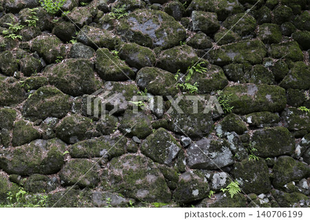 Moss-covered stone walls of Komoro Castle, Komoro City, Nagano Prefecture Moss-covered stone walls of Komoro Castle, Komoro City, Nagano Prefecture 140706199