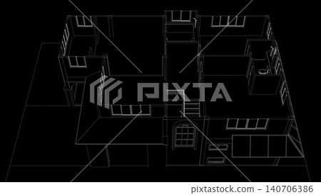 3D illustration of interior project 3D illustration of interior project 140706386