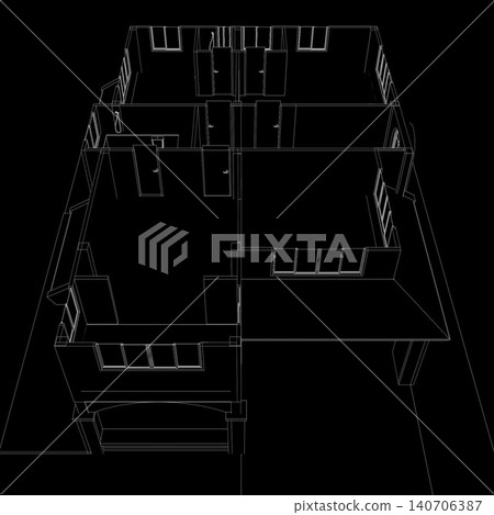 3D illustration of interior project 3D illustration of interior project 140706387