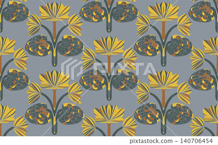 seamless pattern with yellow flowers seamless pattern with yellow flowers 140706454