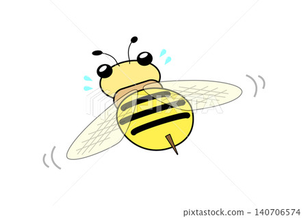 An illustration of a bee flying in a hurry. An illustration of a bee flying in a hurry. 140706574