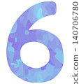Illustration of the number 6 in purple, vector format. 140706780