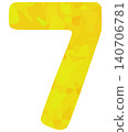 Yellow vector illustration of the number 7 140706781