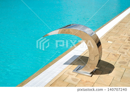 The outdoor pool with the Cobra jet waterfall is made of stainless steel. The outdoor pool with the Cobra jet waterfall is made of stainless steel. 140707240