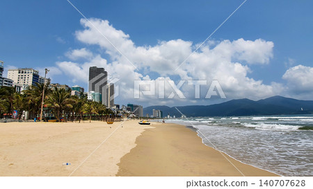 Landscape Of My Khe Beach With Hotel Buildings On Coastal Road In Da Nang City, Vietnam. 140707628