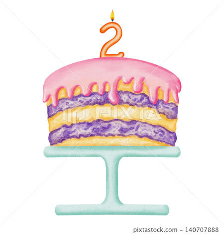 Watercolor illustration birthday cake and colorful number candles set from 0 to 9. Hand drawn festive confectionery for birthdays, anniversaries, party invitations, children's design, card making Watercolor illustration birthday cake and colorful number candles set from 0 to 9. Hand drawn festive confectionery for birthdays, anniversaries, party invitations, children's design, card making 140707888
