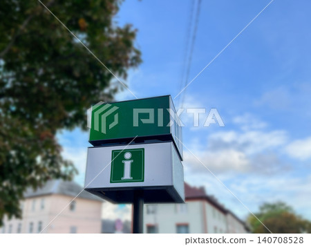 Green info counter outside ready to serve. Welcome point for travelers and foreigners. Tourism support station. Help for international guests Green info counter outside ready to serve. Welcome point for travelers and foreigners. Tourism support station. Help for international guests 140708528