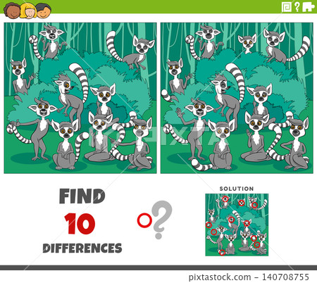 differences activity with cartoon lemurs animal characters group differences activity with cartoon lemurs animal characters group 140708755