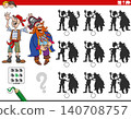 shadow puzzle activity with funny cartoon pirates characters 140708757