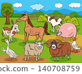 funny cartoon farm animals comic characters group 140708759