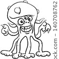 funny cartoon monster or fright fantasy character coloring book 140708762