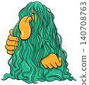 funny hairy monster or fright character cartoon illustration 140708763