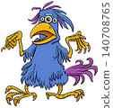 funny feathered monster character cartoon illustration 140708765