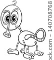 funny monster or weirdo character cartoon illustration coloring page 140708768