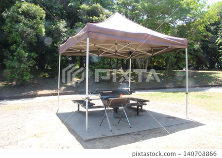 BBQ area at Kasai Rinkai Park, summer BBQ area at Kasai Rinkai Park, summer 140708866
