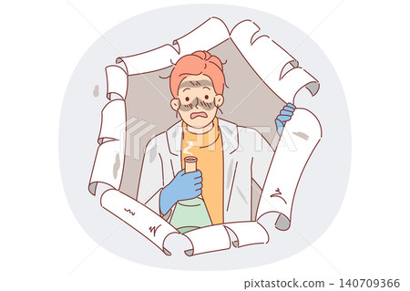 Unsuccessful experiment made by female chemist caused explosion of reagent from flask Unsuccessful experiment made by female chemist caused explosion of reagent from flask 140709366